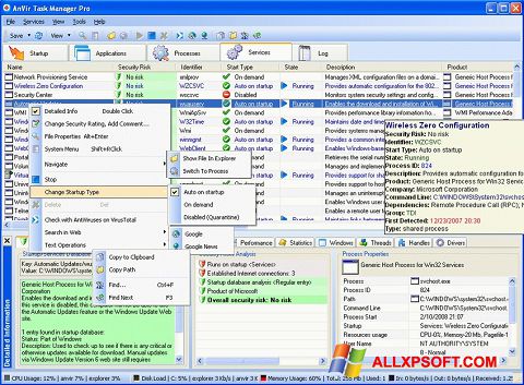 Ekrano kopija AnVir Task Manager Windows XP