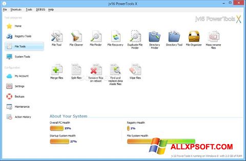 Ekrano kopija jv16 PowerTools Windows XP