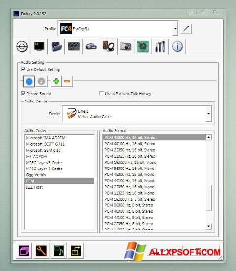Ekrano kopija Dxtory Windows XP