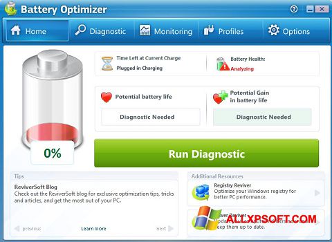 Ekrano kopija Battery Optimizer Windows XP