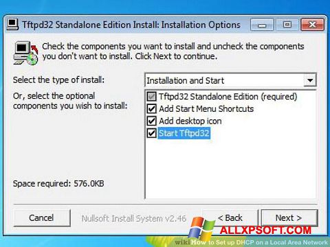 Ekrano kopija Tftpd32 Windows XP