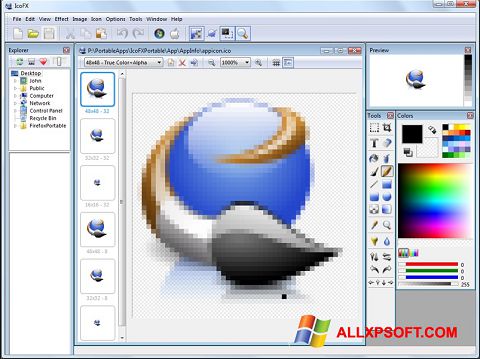 Ekrano kopija IcoFX Windows XP