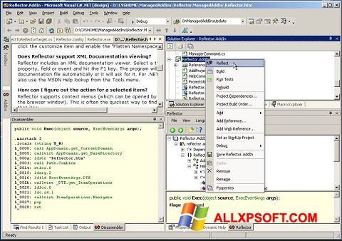 Ekrano kopija Reflector Windows XP