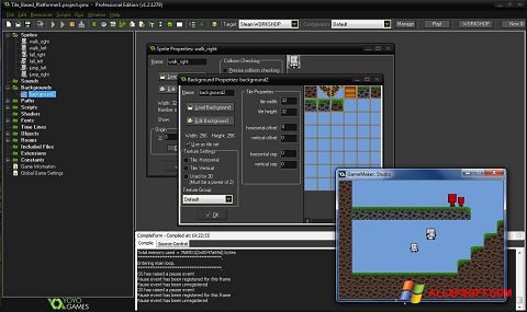 Ekrano kopija GameMaker: Studio Windows XP