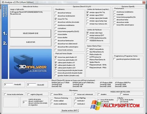 Ekrano kopija 3D-Analyze Windows XP