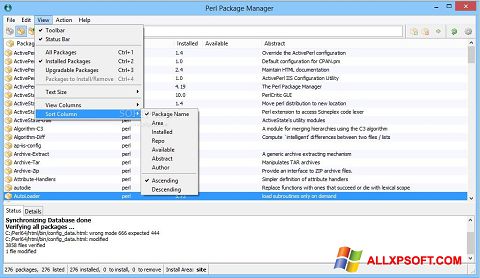 Ekrano kopija ActivePerl Windows XP