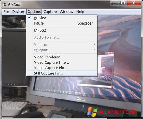 Ekrano kopija AMCap Windows XP