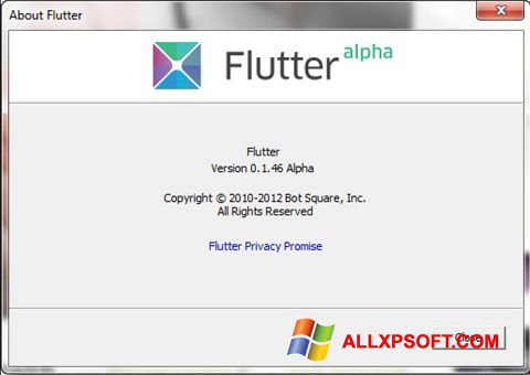 Ekrano kopija Flutter Windows XP
