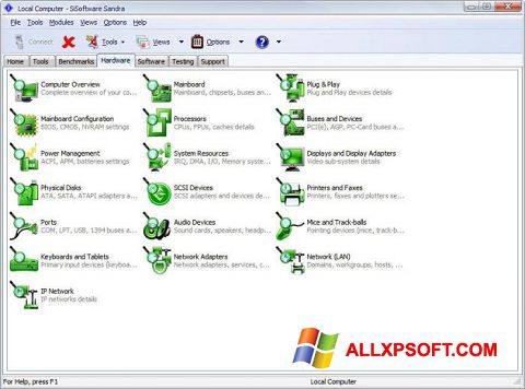 Ekrano kopija SiSoftware Sandra Windows XP