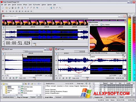 Ekrano kopija Sound Forge Windows XP