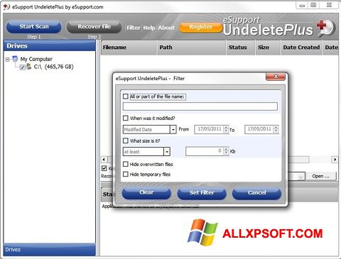 Ekrano kopija Undelete Plus Windows XP