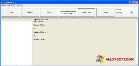 Ekrano kopija SuperOneClick Windows XP