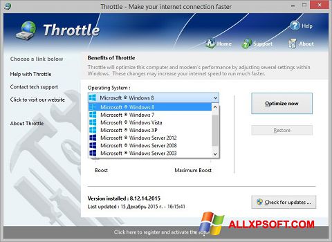 Ekrano kopija Throttle Windows XP
