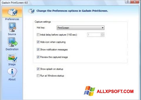 Ekrano kopija Gadwin PrintScreen Windows XP