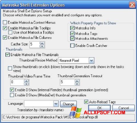 Ekrano kopija Matroska Pack Full Windows XP