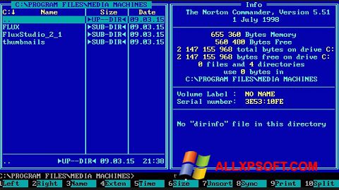 Ekrano kopija Norton Commander Windows XP