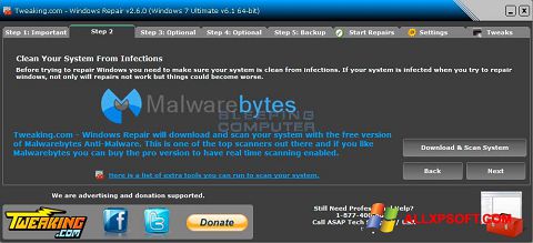Ekrano kopija Windows Repair Windows XP