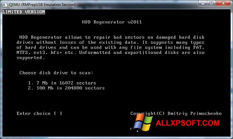 Ekrano kopija HDD Regenerator Windows XP