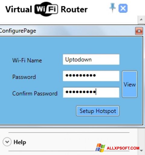 Ekrano kopija Virtual WiFi Router Windows XP