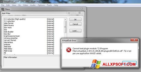 Ekrano kopija VirtualDub Windows XP