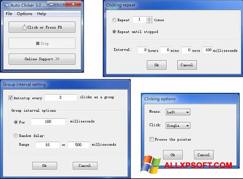 Ekrano kopija GS Auto Clicker Windows XP