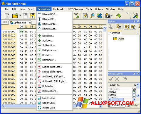 Ekrano kopija Hex Editor Neo Windows XP