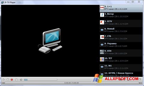 Ekrano kopija IP-TV Player Windows XP