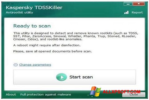 Ekrano kopija Kaspersky TDSSKiller Windows XP