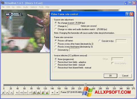Ekrano kopija VirtualDubMod Windows XP