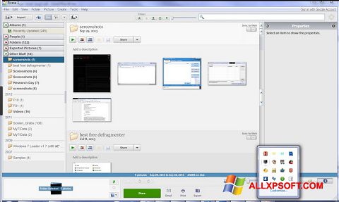 Ekrano kopija Picasa Windows XP