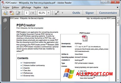 Ekrano kopija PDFCreator Windows XP