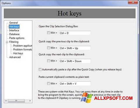 Ekrano kopija Clipdiary Windows XP