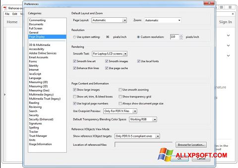 Ekrano kopija Adobe Acrobat Reader DC Windows XP