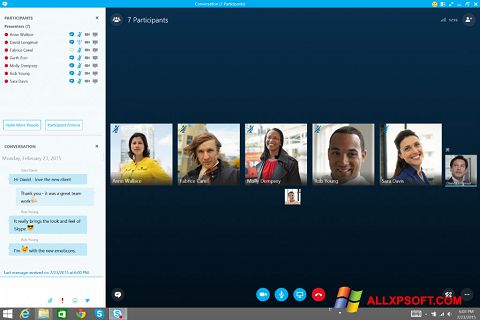 Ekrano kopija Skype for Business Windows XP