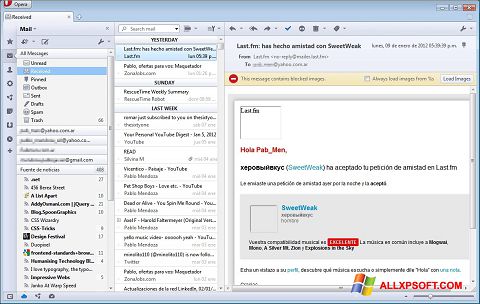 Ekrano kopija Opera Mail Windows XP