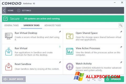 Ekrano kopija Comodo Antivirus Windows XP