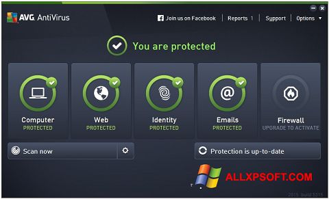 Ekrano kopija AVG AntiVirus Pro Windows XP