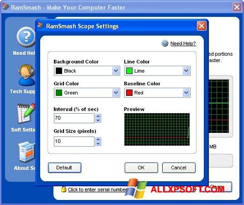Ekrano kopija RamSmash Windows XP