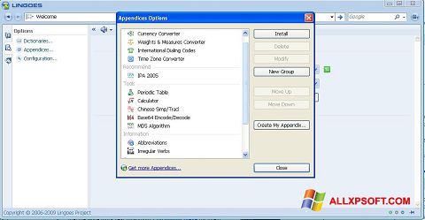 Ekrano kopija Lingoes Windows XP