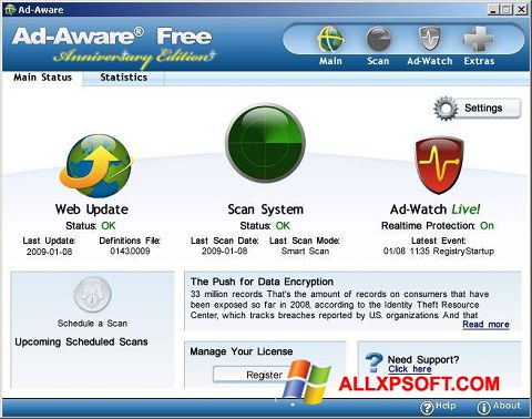 Ekrano kopija Ad-Aware Free Windows XP