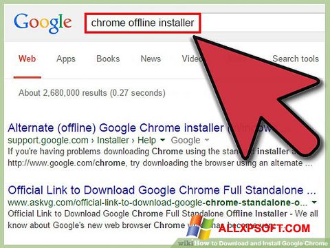 Ekrano kopija Google Chrome Offline Installer Windows XP