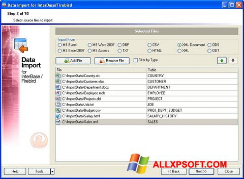 Ekrano kopija Firebird Windows XP