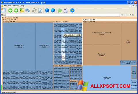 Ekrano kopija SpaceSniffer Windows XP