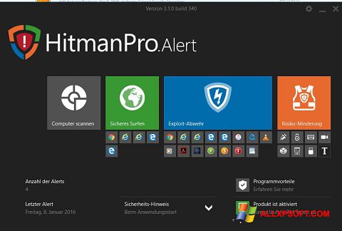 Ekrano kopija HitmanPro Windows XP
