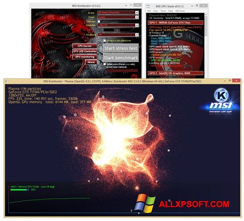 Ekrano kopija MSI Kombustor Windows XP