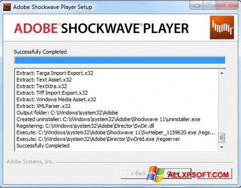 Ekrano kopija Shockwave Player Windows XP