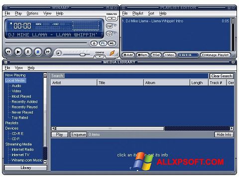 Ekrano kopija Winamp Lite Windows XP