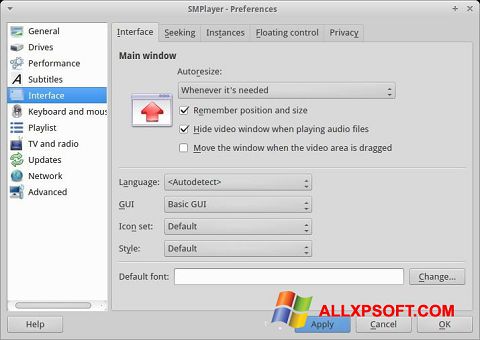 Ekrano kopija SMPlayer Windows XP