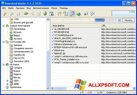 Ekrano kopija Download Master Windows XP