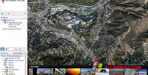 Ekrano kopija Google Earth Pro Windows XP